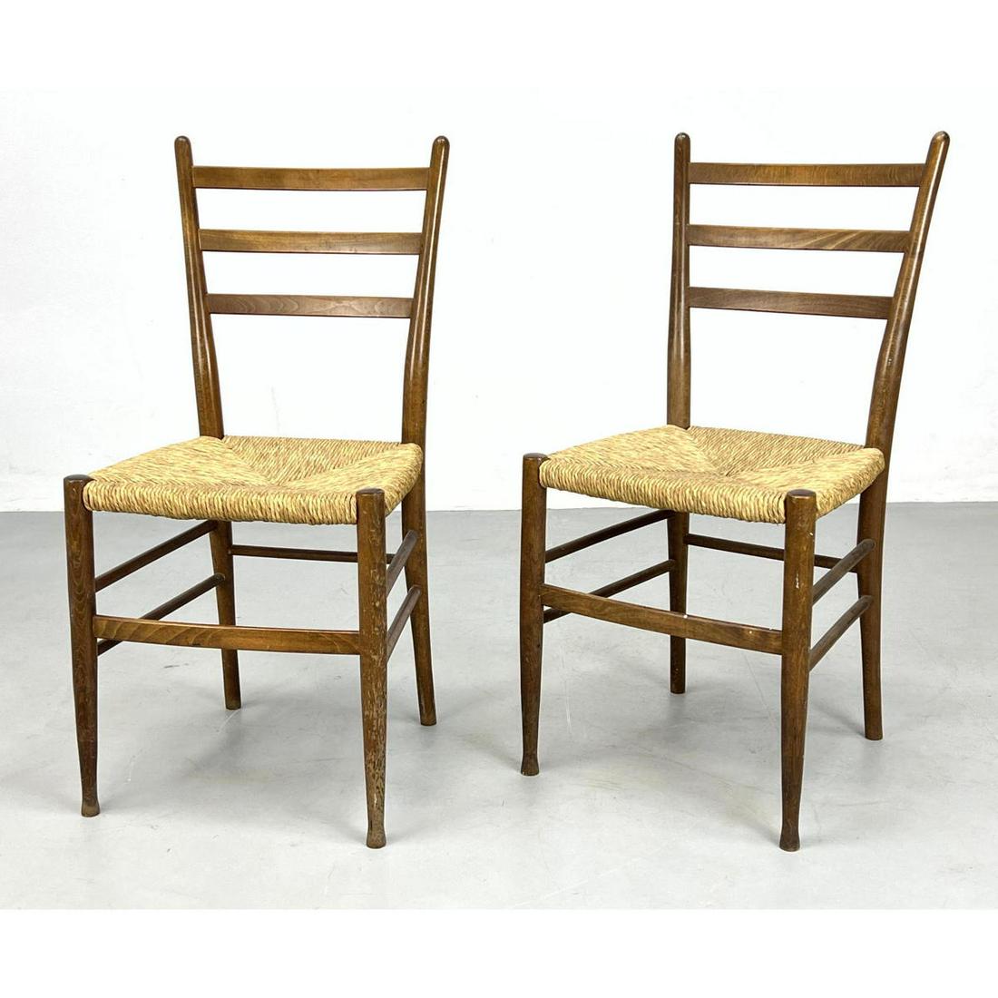 Pair Italian Ladder Back Side Chairs. (1 of 9)
