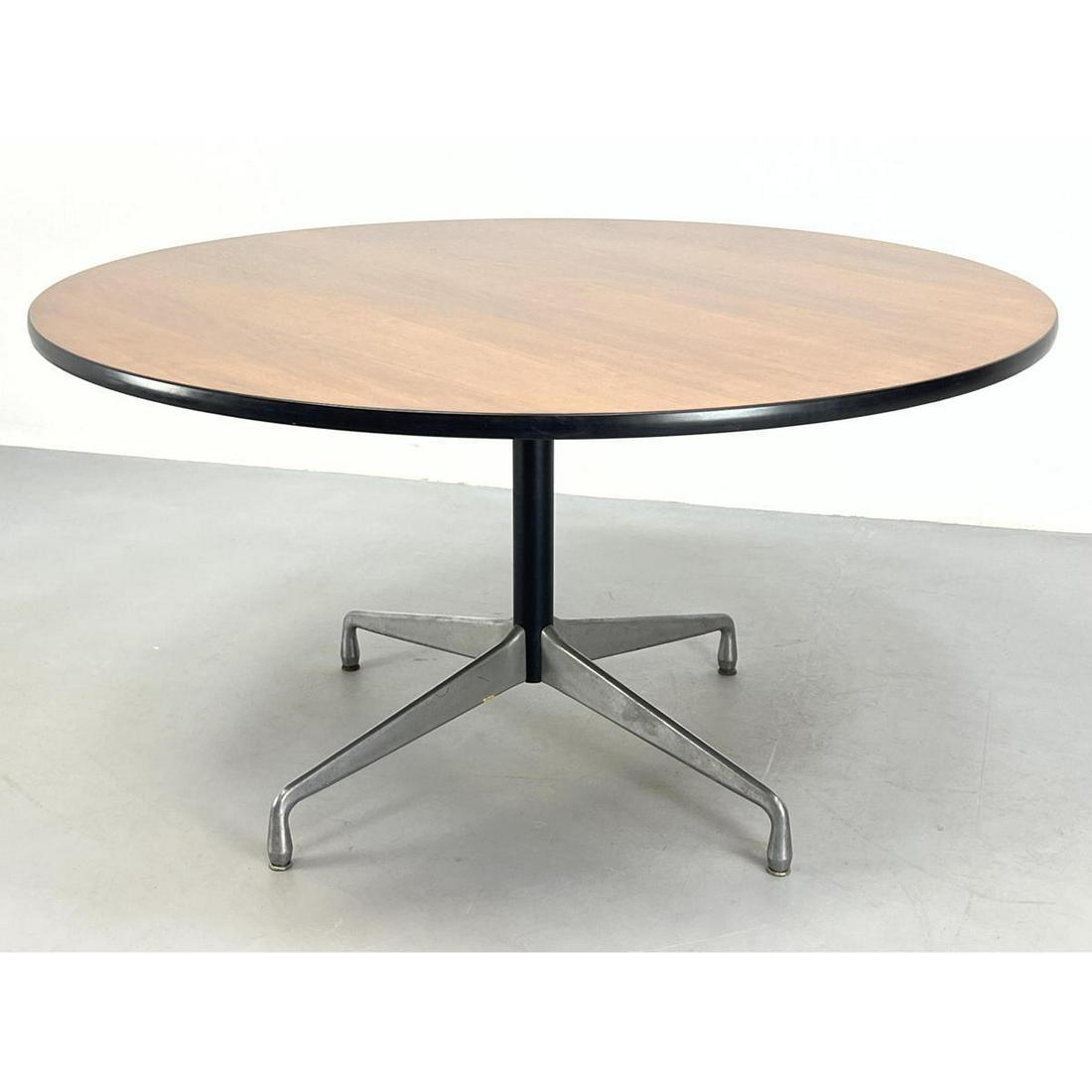 Herman Miller Eames walnut round table. Aluminum group. (1 of 8)