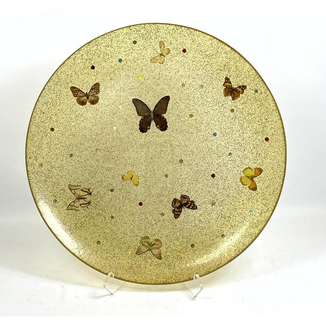 Vintage resin butterfly charger tray. Semi transparent (1 of 9)