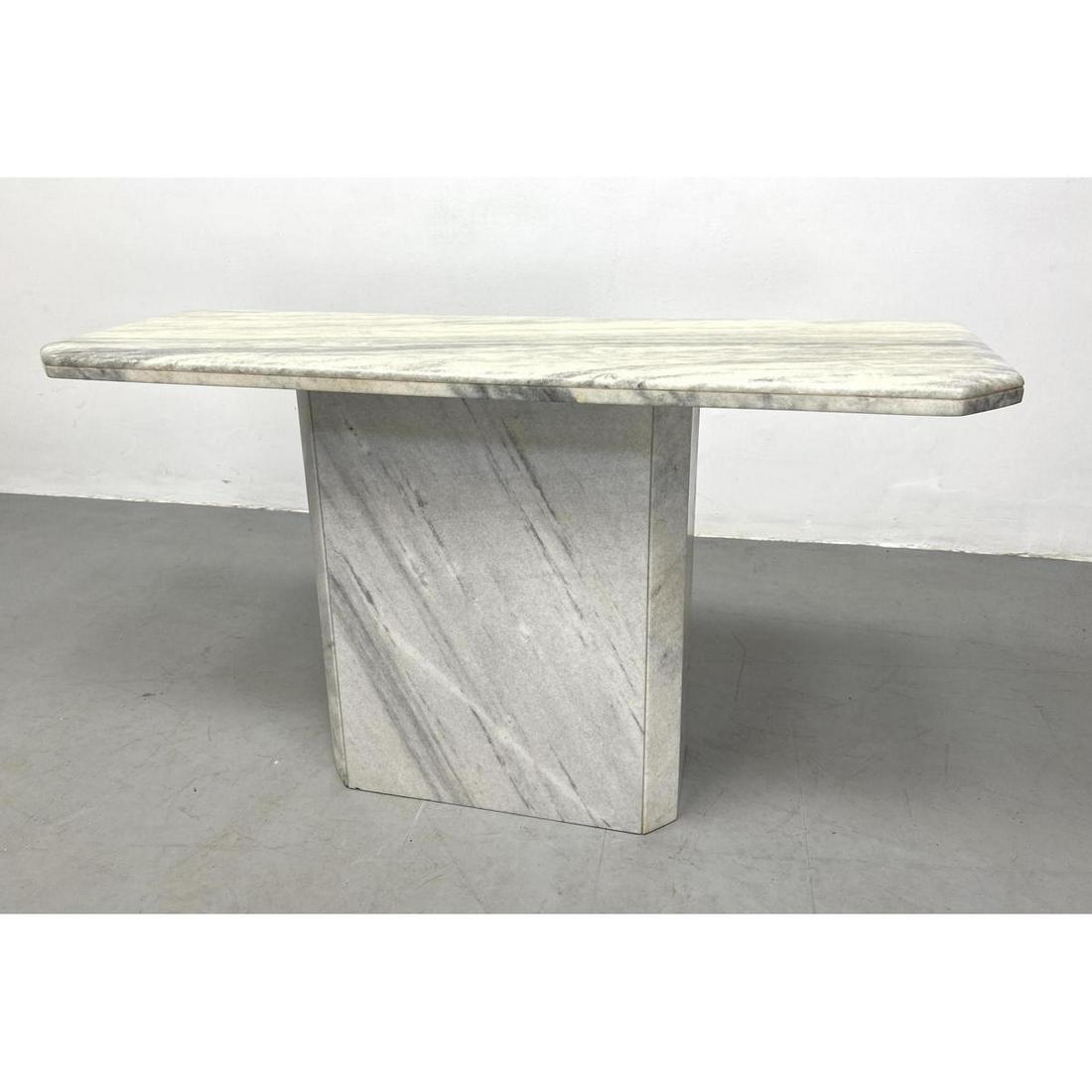 Marble Top Pedestal Base Console Hall Table. (1 of 8)
