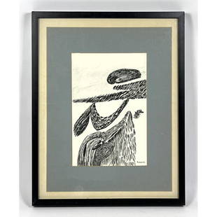 Louise Bourgeois "Inner Life" Ink Drawing.: Louise Bourgeois "Inner Life" Ink Drawing. Dimensions: H: 12 inches: W: 8 inches: Frame Height: 21 inches: Frame Width: 17 inches ---