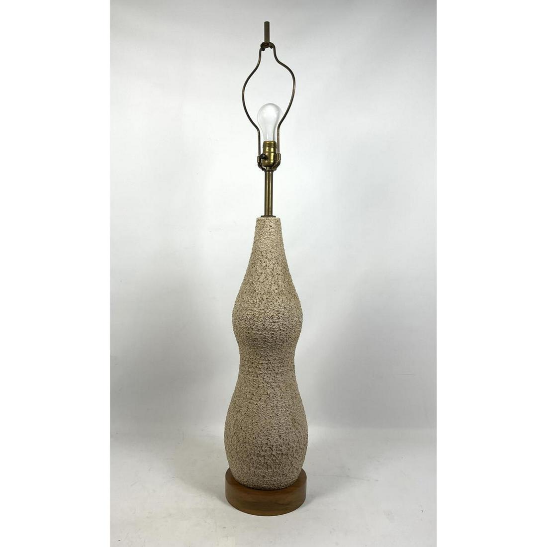 Tall Volcanic Glaze Pottery Table Lamp. Corseted form. (1 of 9)