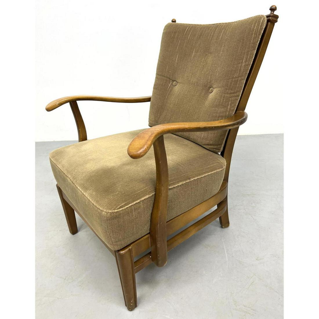 Parker Knoll Lounge Chair with Blond wood Frame.: Parker Knoll Lounge Chair with Blond wood Frame. Dimensions: H: 33 inches: W: 25 inches: D: 24 inches - Seat Height: 16.5 inches ---