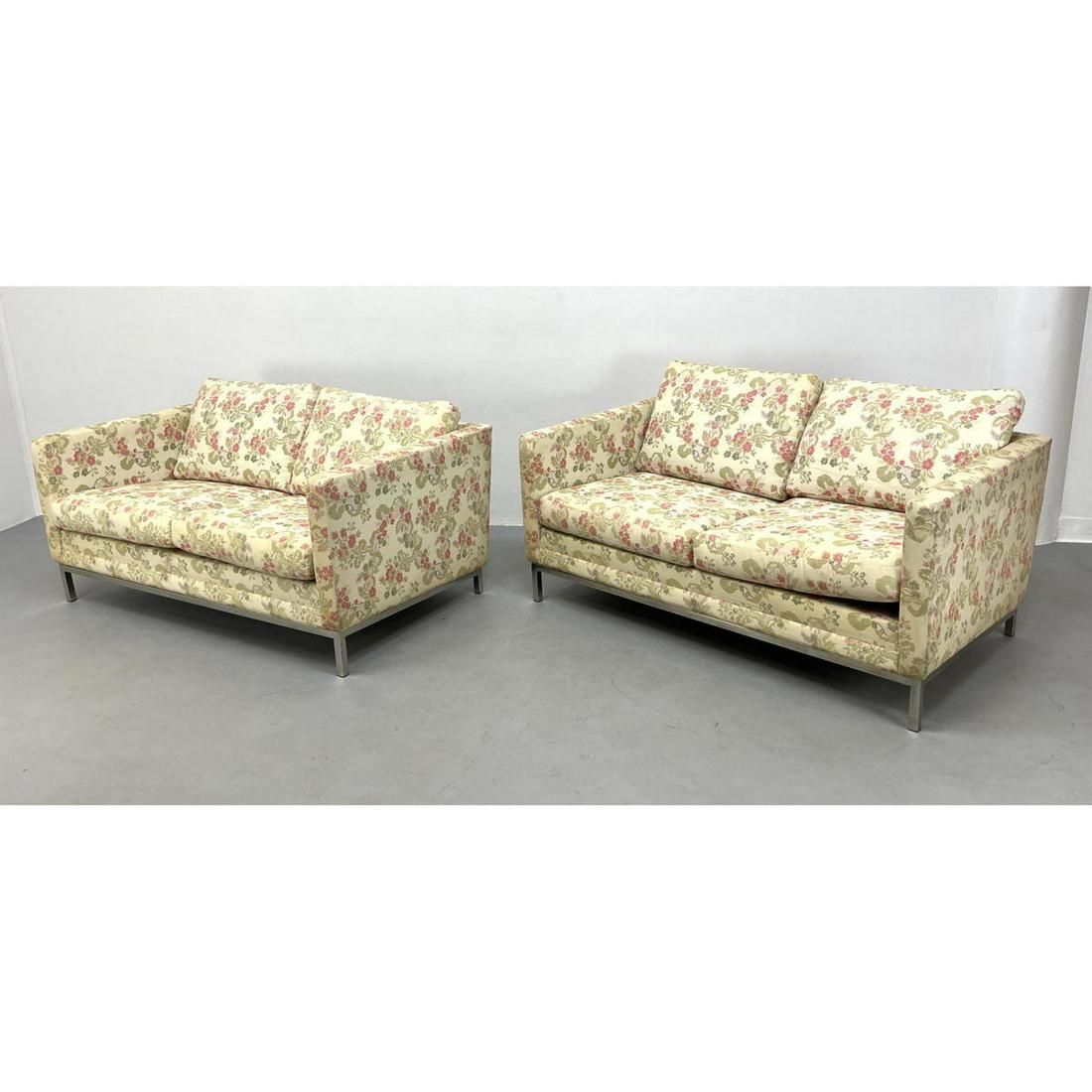 Pr. DUX Chrome Base Loveseat Sofas. DUX Label. (1 of 14)