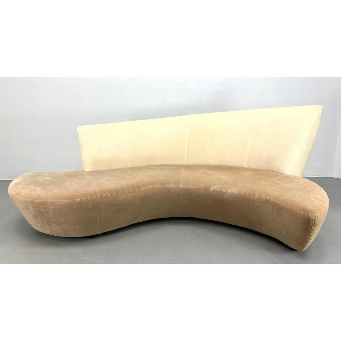 Large Kagan style Bilbao Sofa Couch. Curved form seat. (1 of 15)