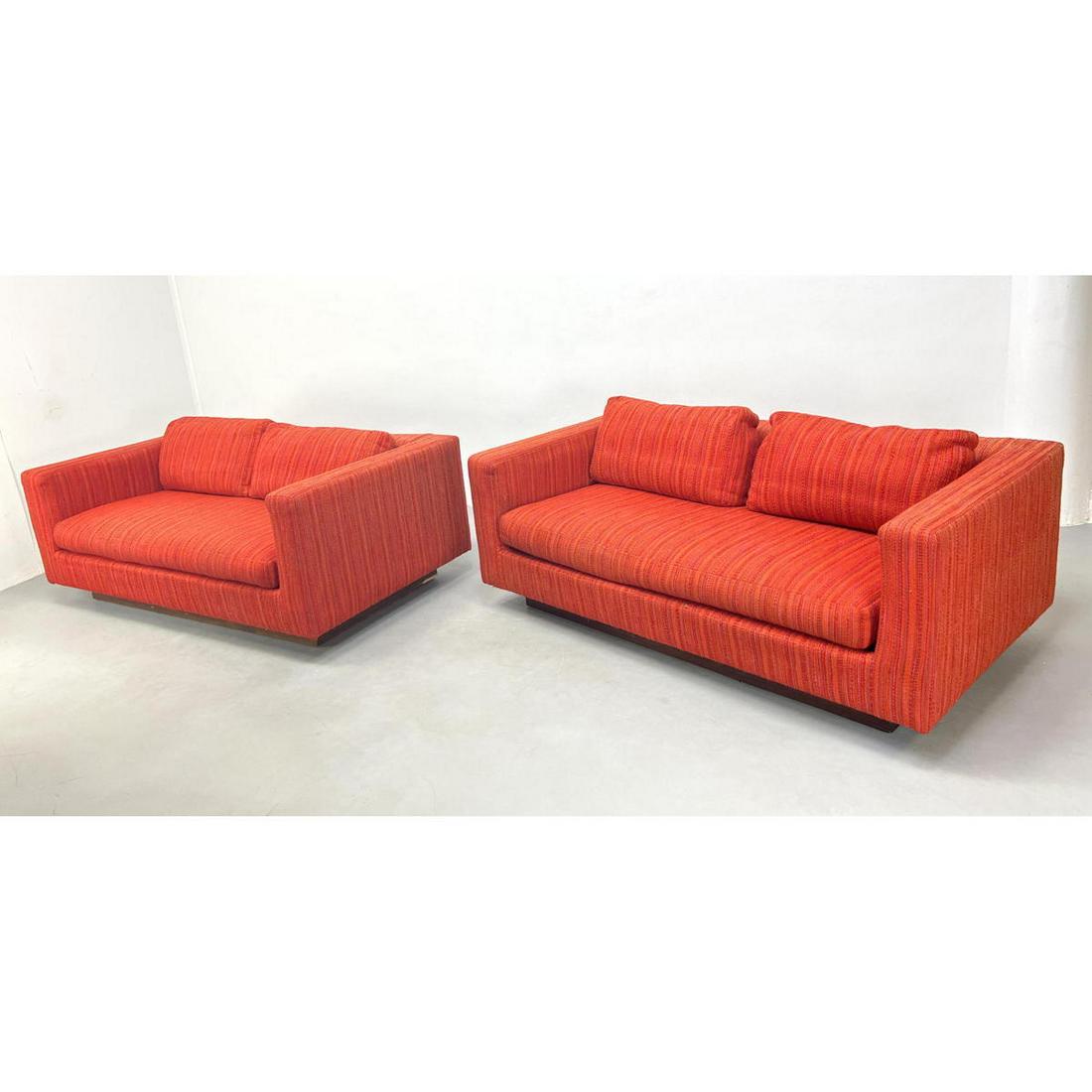 Pr Dunbar love seat Sofas. Signed on decking.: Pr Dunbar love seat Sofas. Signed on decking. Dimensions: H: 25 inches: W: 66 inches: D: 36 inches - Seat Height: 17 inches ---