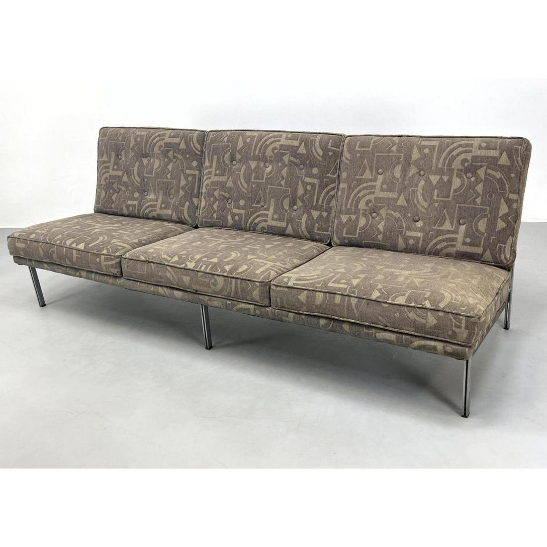 Florence Knoll Parallel Bar Sofa. Reupholstered with Ar (1 of 15)