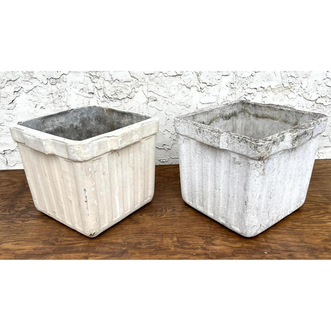 Pair Willy Guhl square planters. Fluted pattern with ha (1 of 12)
