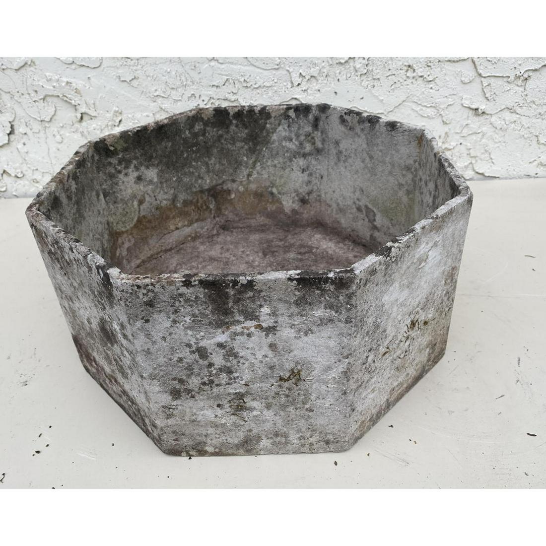 WILLY GUHL Octagonal Planter. Mossy areas.: WILLY GUHL Octagonal Planter. Mossy areas. Dimensions: H: 8 inches: W: 16 inches: D: 16 inches ---