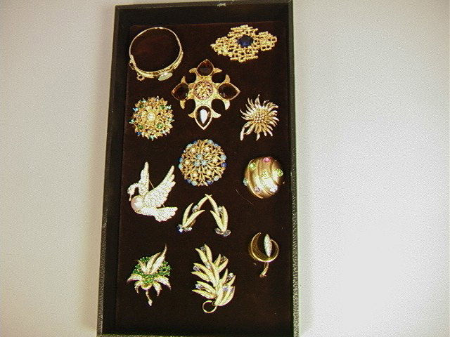 12 Lot Signed Costume Jewelry. Pins, Earrings, Br: 12 Lot Signed Costume Jewelry. Pins, Earrings, Bracelet. Including PANETTA; GRAZIANO; FLORENZA; CAPRI; MARBOUX; ZENTALL; NOLAN MILLER; WHITING DAVIS. One piece not signed.-- Dimensions: --- US Shippin