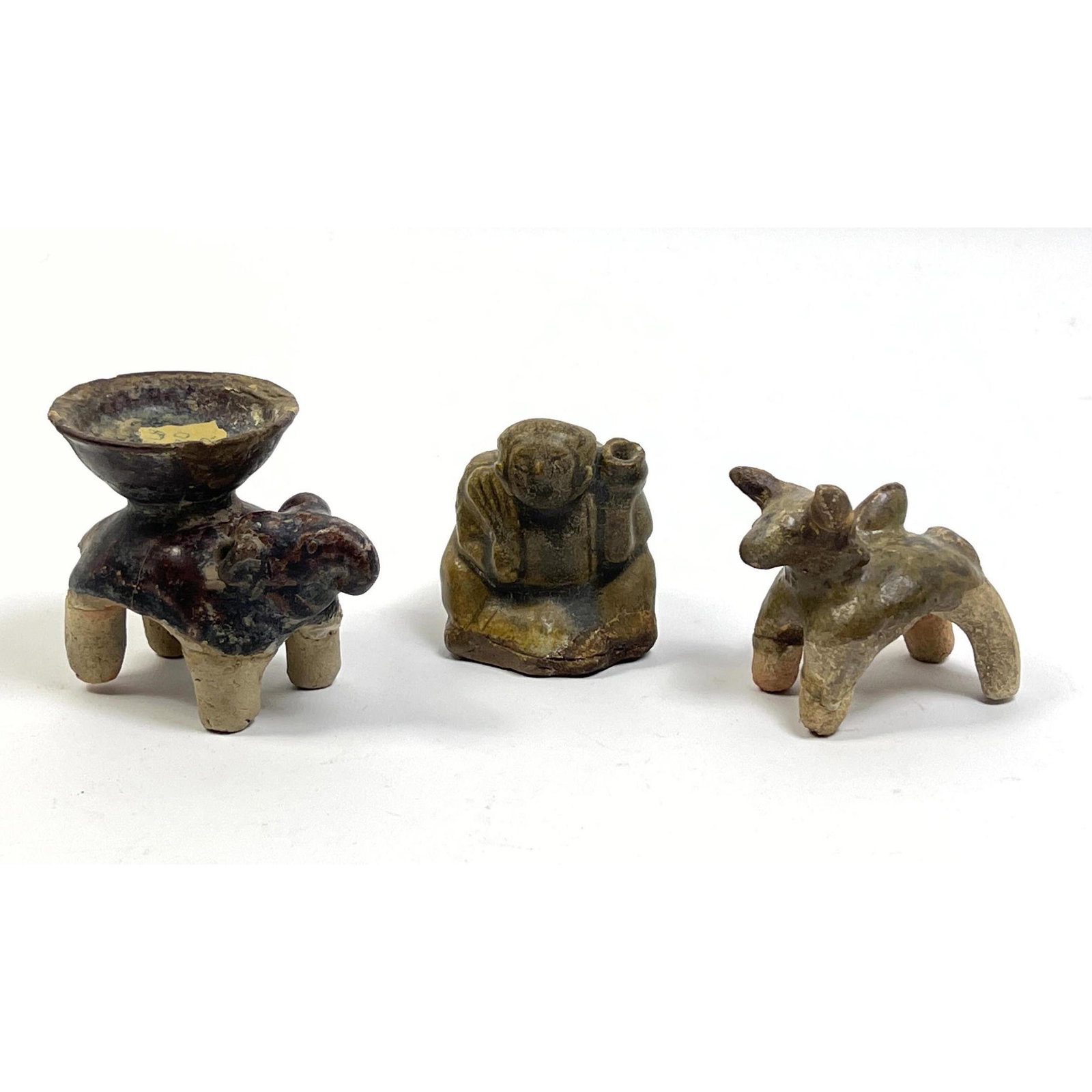 3pcs Chinese Figural Objects. H 2.5 x W 2.25 x D 2.25H (1 of 17)