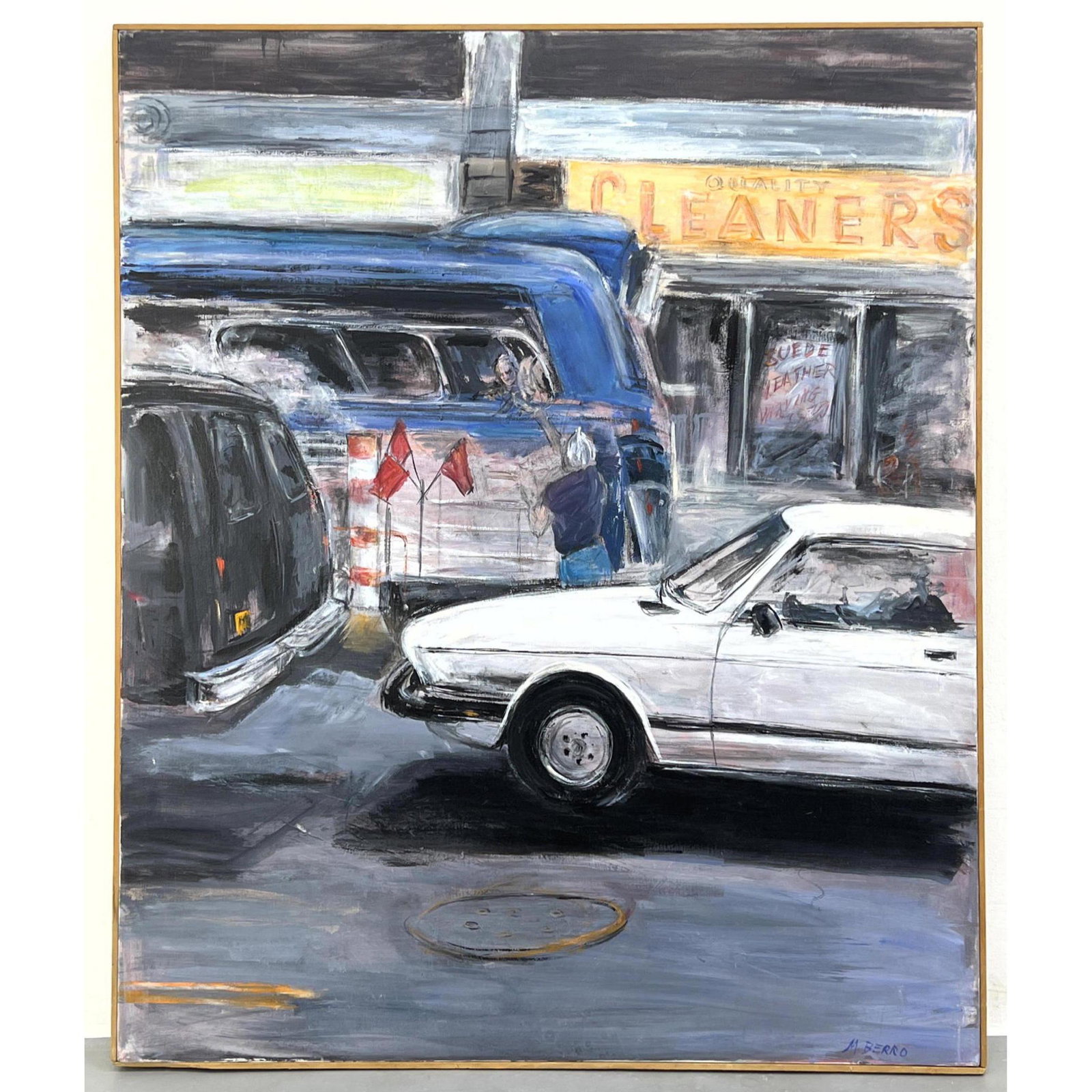 M Berro Painting on Canvas. Mid Town Traffic. (1 of 10)