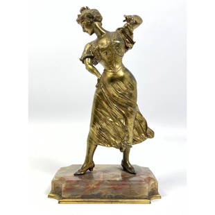 Maurice Guiraud Riviere Bronze sculpture. Dancer.: Maurice Guiraud Riviere Bronze sculpture. Dancer. Dimensions: H: 9 inches: W: 5.25 inches: D: 3.25 inches ---