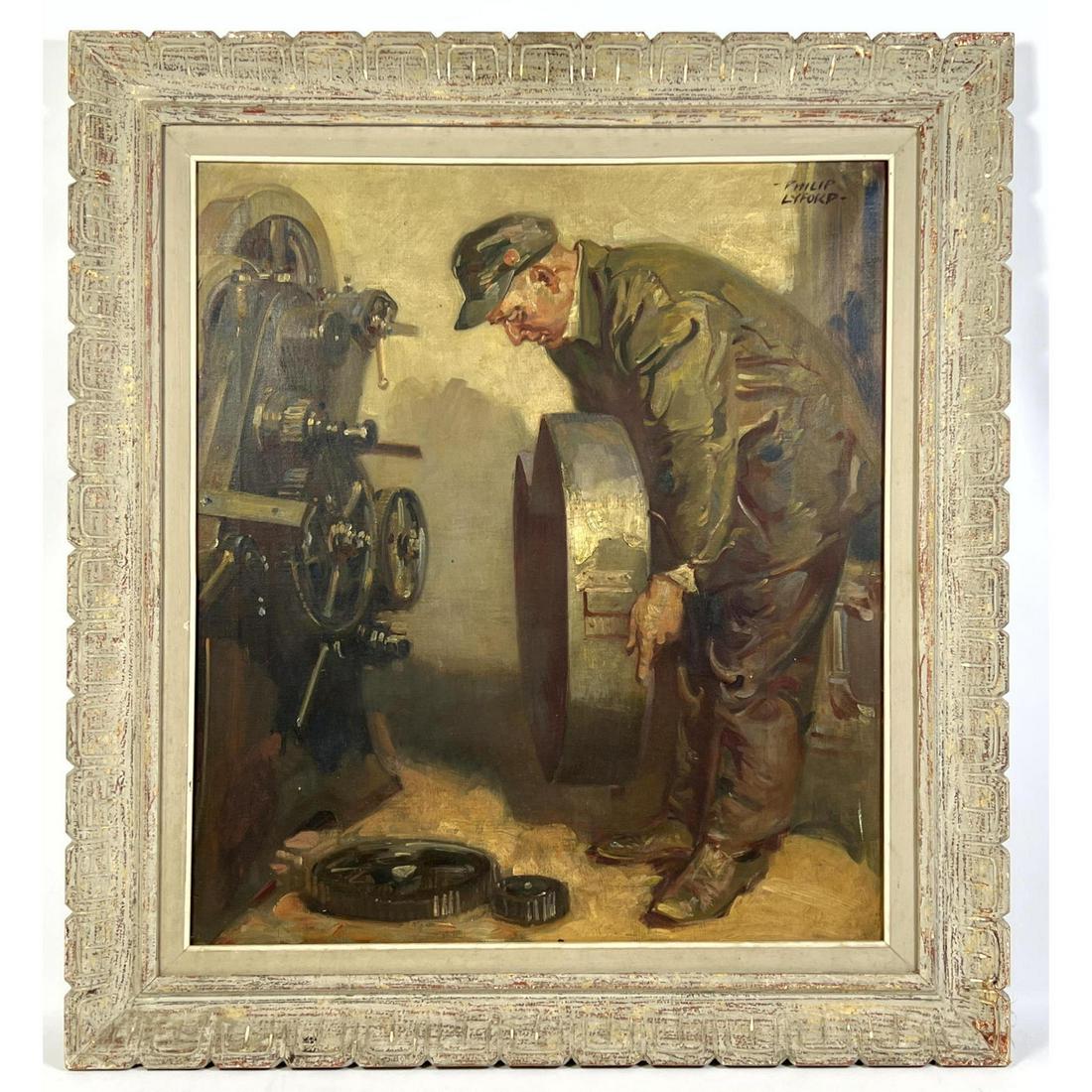 Philip Lyford Painting on Canvas. WPA Machine Repair (1 of 11)