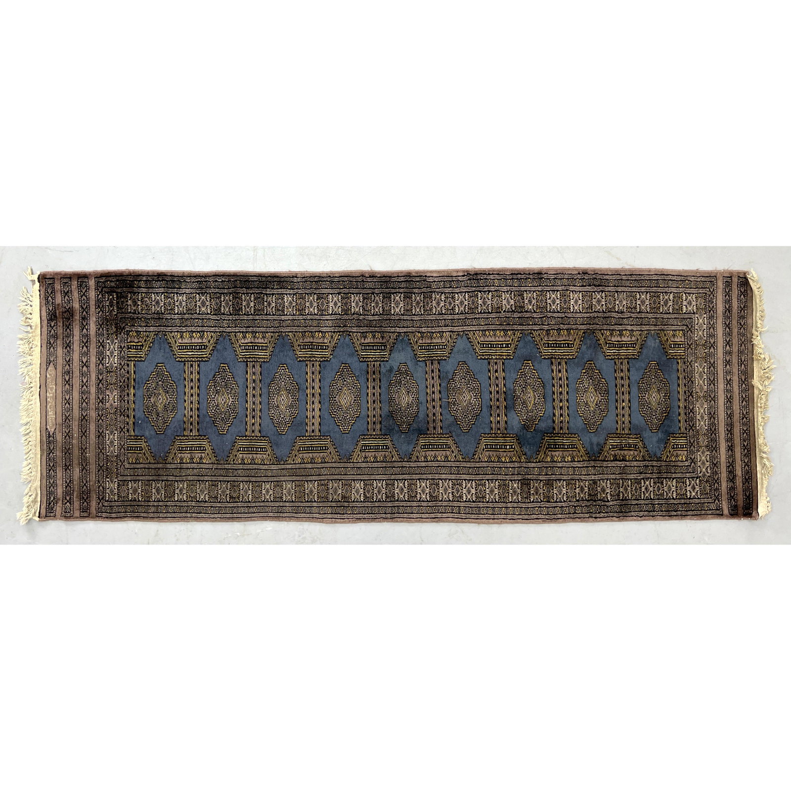7'3" x 2' Blue Oriental Carpet Runner (1 of 6)