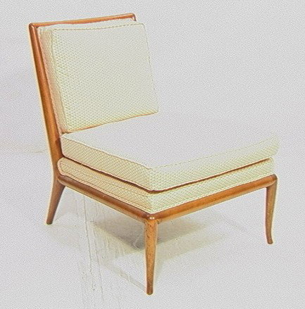 Robsjohn Gibbings Widdicomb Slipper Lounge Chair.: Robsjohn Gibbings Widdicomb Slipper Lounge Chair. Armless. Original Upholstery. Labeled.-- Dimensions: H: 31 inches: W: 26 inches: D: 33 inches --- Condition (General): Very Good Condition. a few ding