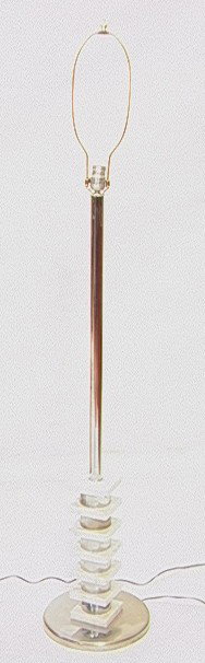 70's Modern Chrome and Marble Floor Lamp. Chrome: 70's Modern Chrome and Marble Floor Lamp. Chrome tube with square marble.-- Dimensions: H: 59 inches: W: 11 inches --- Condition (General): some pitting to chrome. Please contact us with specific ques