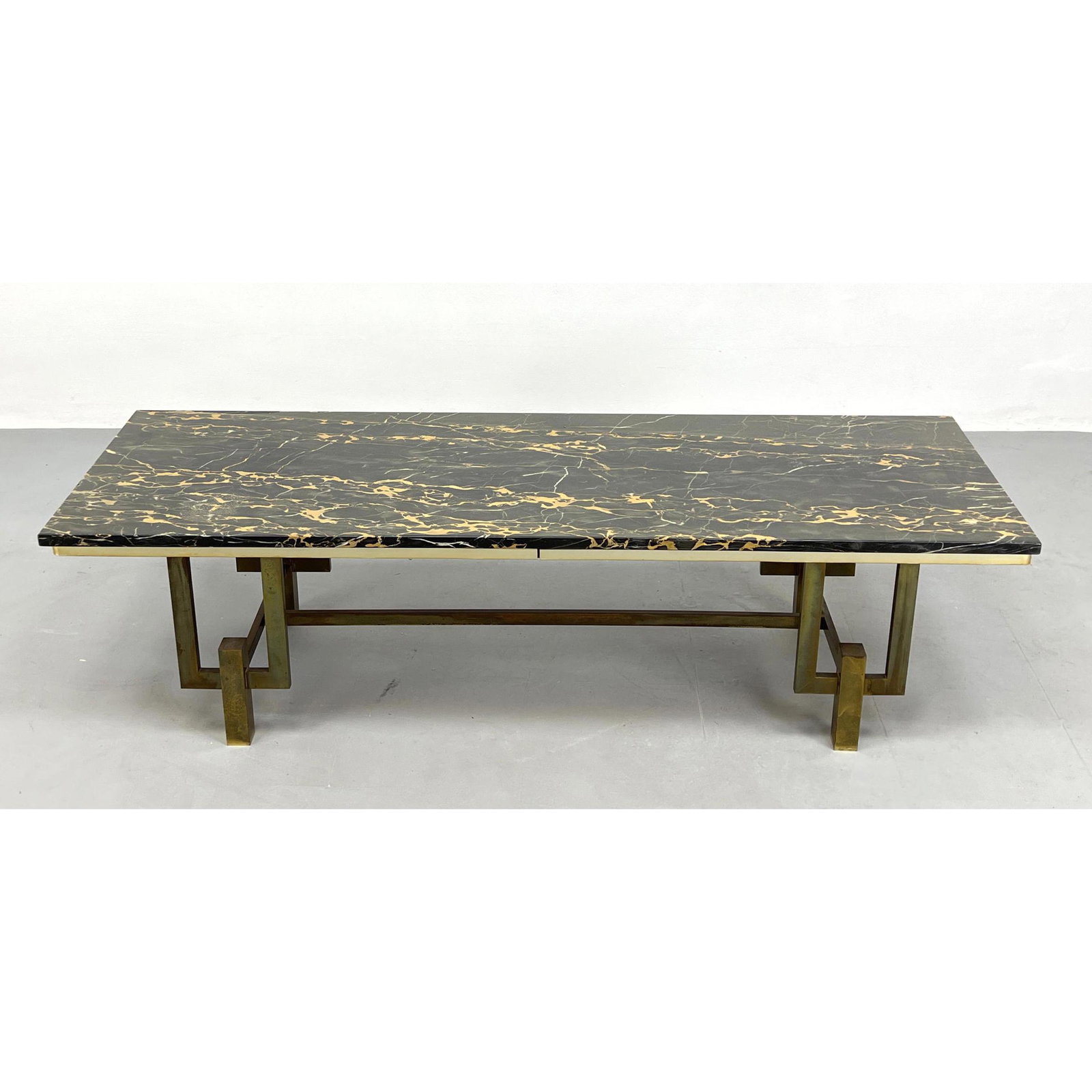 French Style Bronze Base Coffee Table. Marble Top on Architectural base. (1 of 12)