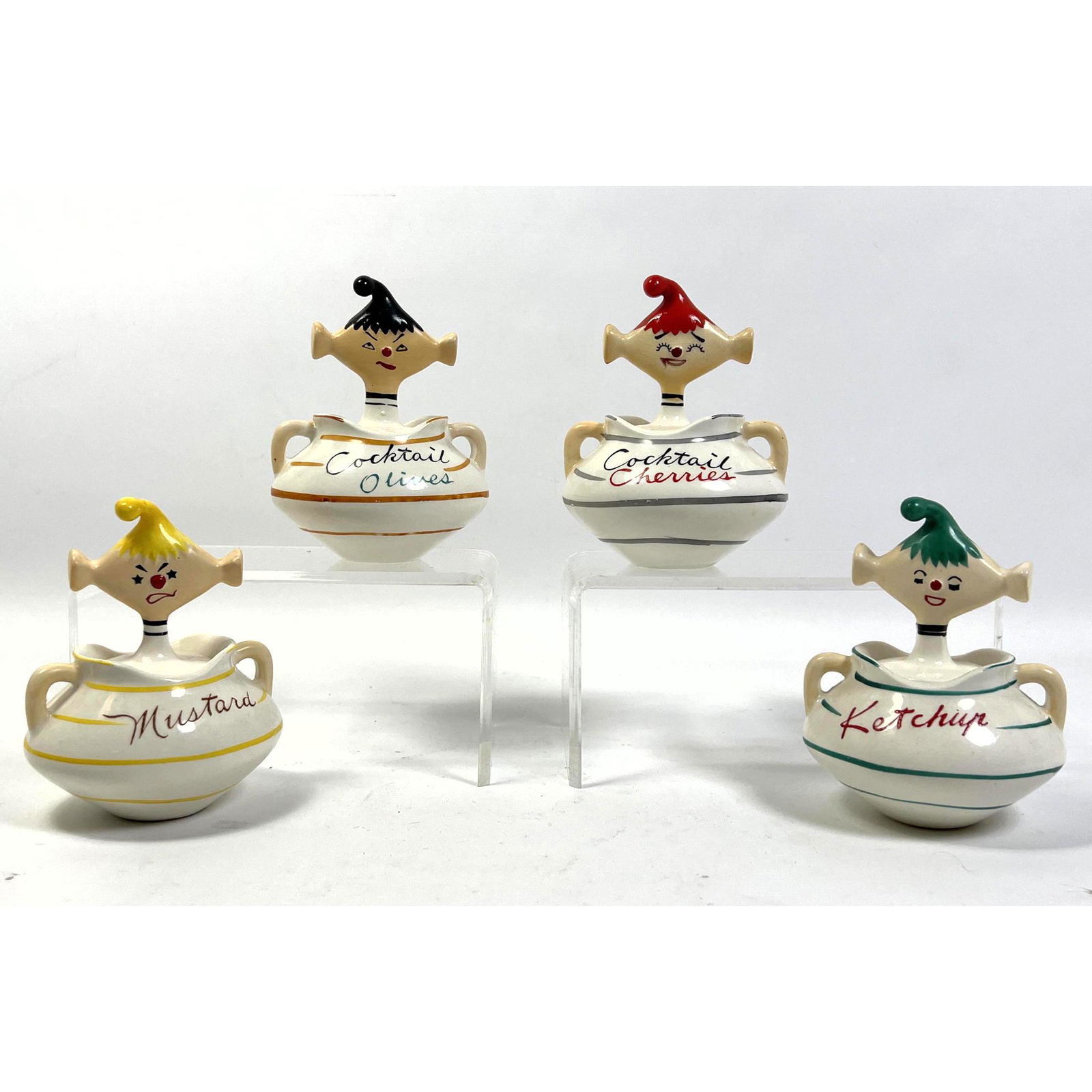 4pcs Davar Holt Howard Pixie Ware. Mustard, Cherries, Ketchup, (1 of 8)