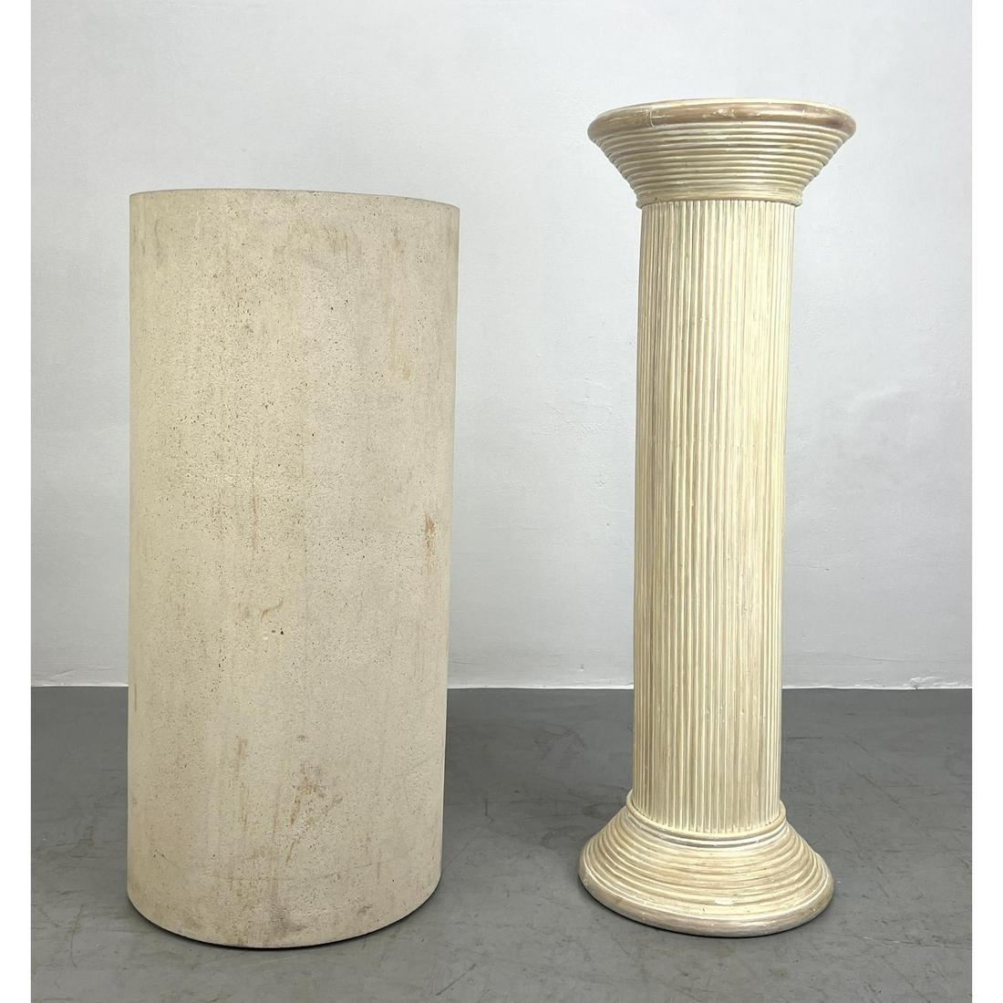 2 Pedestal Display Stands. Pencil Reed Bamboo Pedestal and Composition Pedestal (1 of 13)