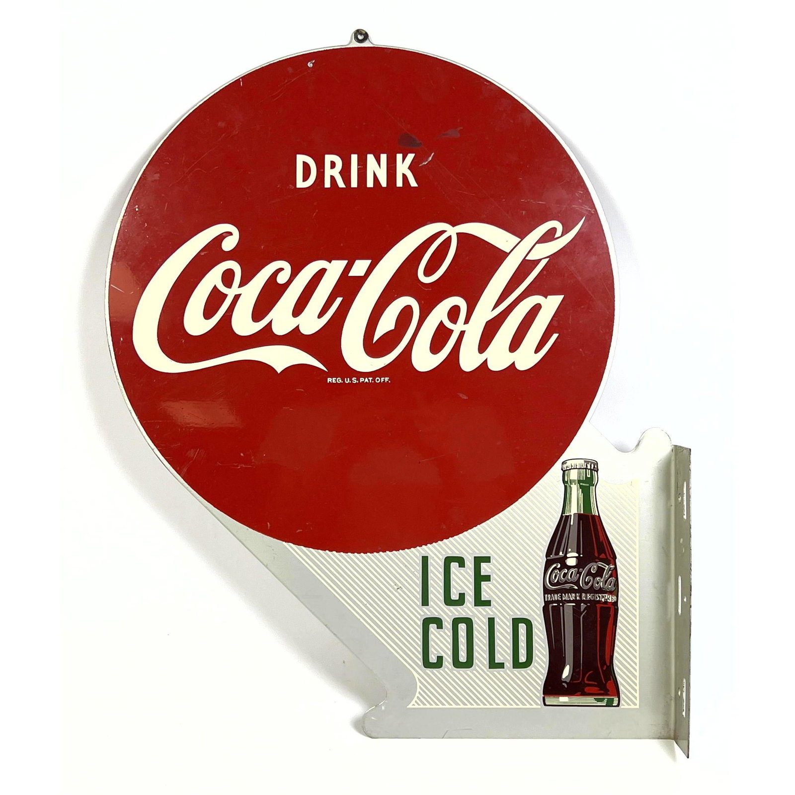 1955 Double Sided Flange Coca Cola Sign. (1 of 9)