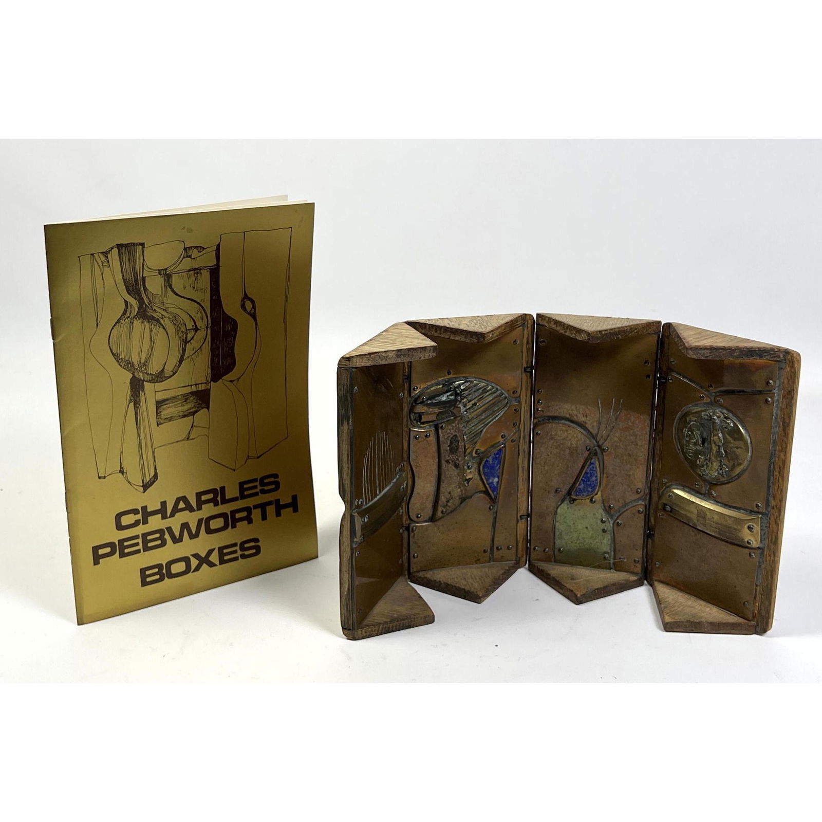 CHARLES PEBWORTH A MINIATURE PORTABLE SCULPTURE. Four panels riveted to