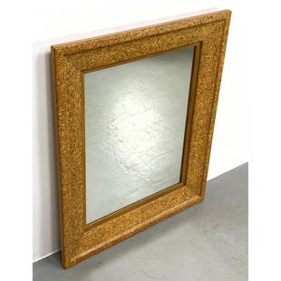 Paul Frankl Cork Wall Mirror. Wide frame. Unsigned.: Paul Frankl Cork Wall Mirror. Wide frame. Unsigned. Dimensions: H: 36.5 inches: W: 30.25 inches ---