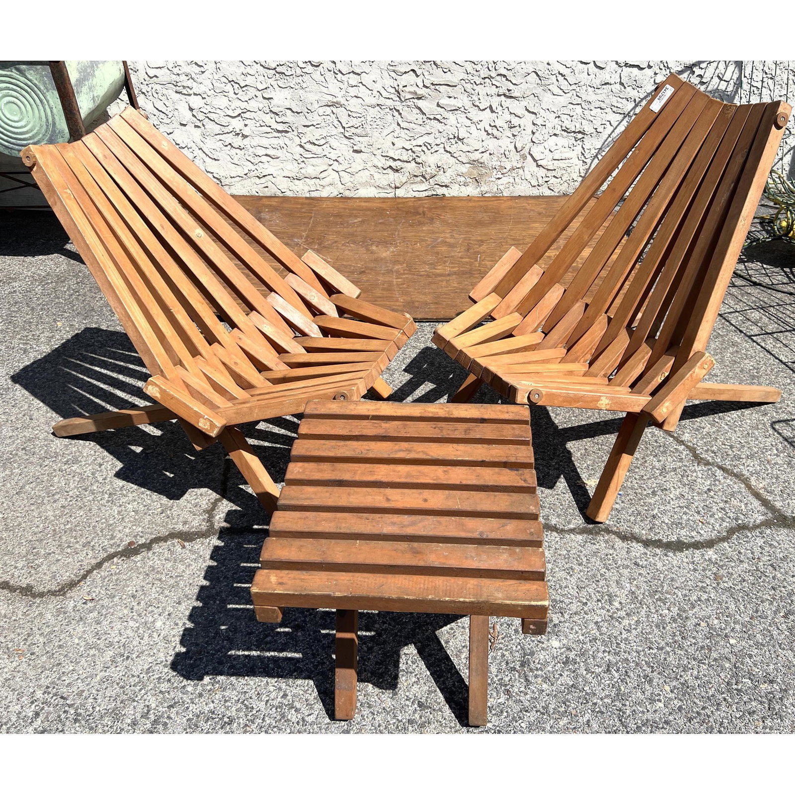 3pcs Set Collapsable Pine Bar Lounge Chairs and Table. (1 of 9)