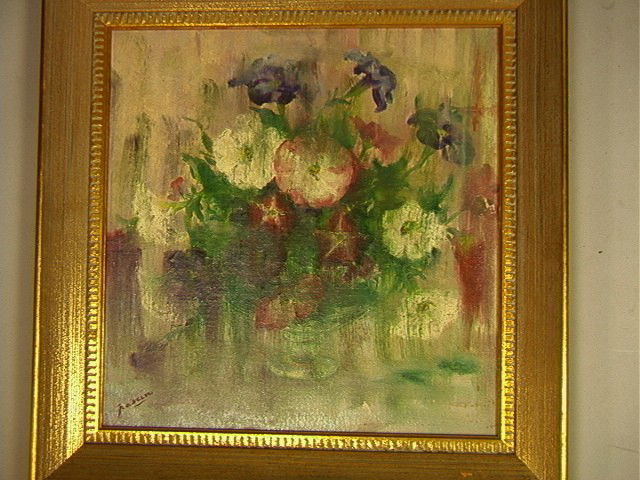 Pascin Oil Painting on Board. Floral Still life.: Pascin Oil Painting on Board. Floral Still life. Attributed to Jules Pascin.-- Dimensions: H: 11.5 inches: W: 11.5 inches --- Condition (General): Good condition. Please contact us with specific quest