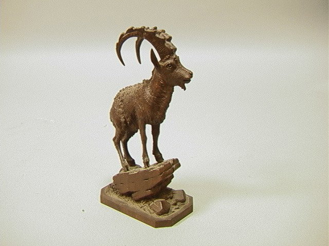 Black Forest Jasper Park Lodge Carved Wood Goat.: Black Forest Jasper Park Lodge Carved Wood Goat. Detailed carving. Unmarked.-- Dimensions: H: 8 inches: W: 4 inches: D: 2.5 inches --- Condition (General): Repair to foot. Repair to antler. Losses to 