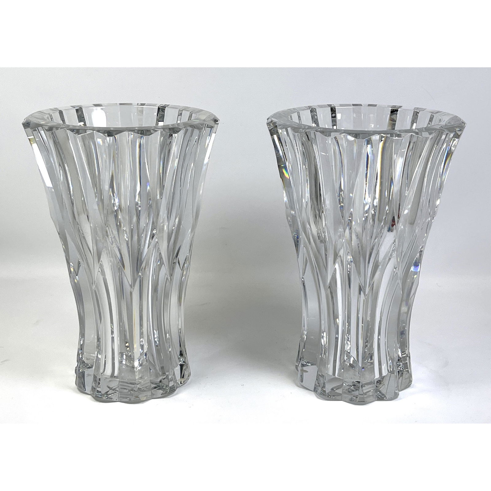 Pair Massive Baccarat Crystal Vases. Hard to find in this large size. (1 of 8)