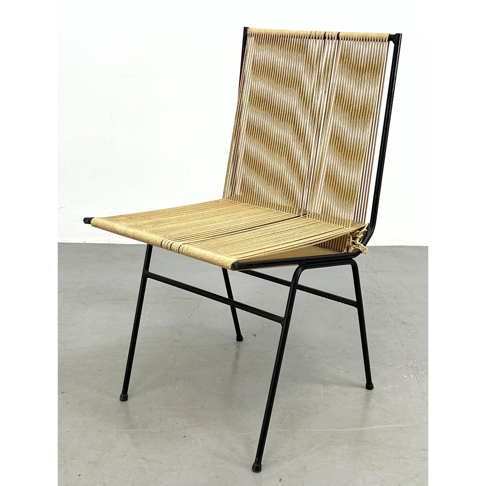 Allan Gould Iron and Cord Side Chair. (1 of 9)