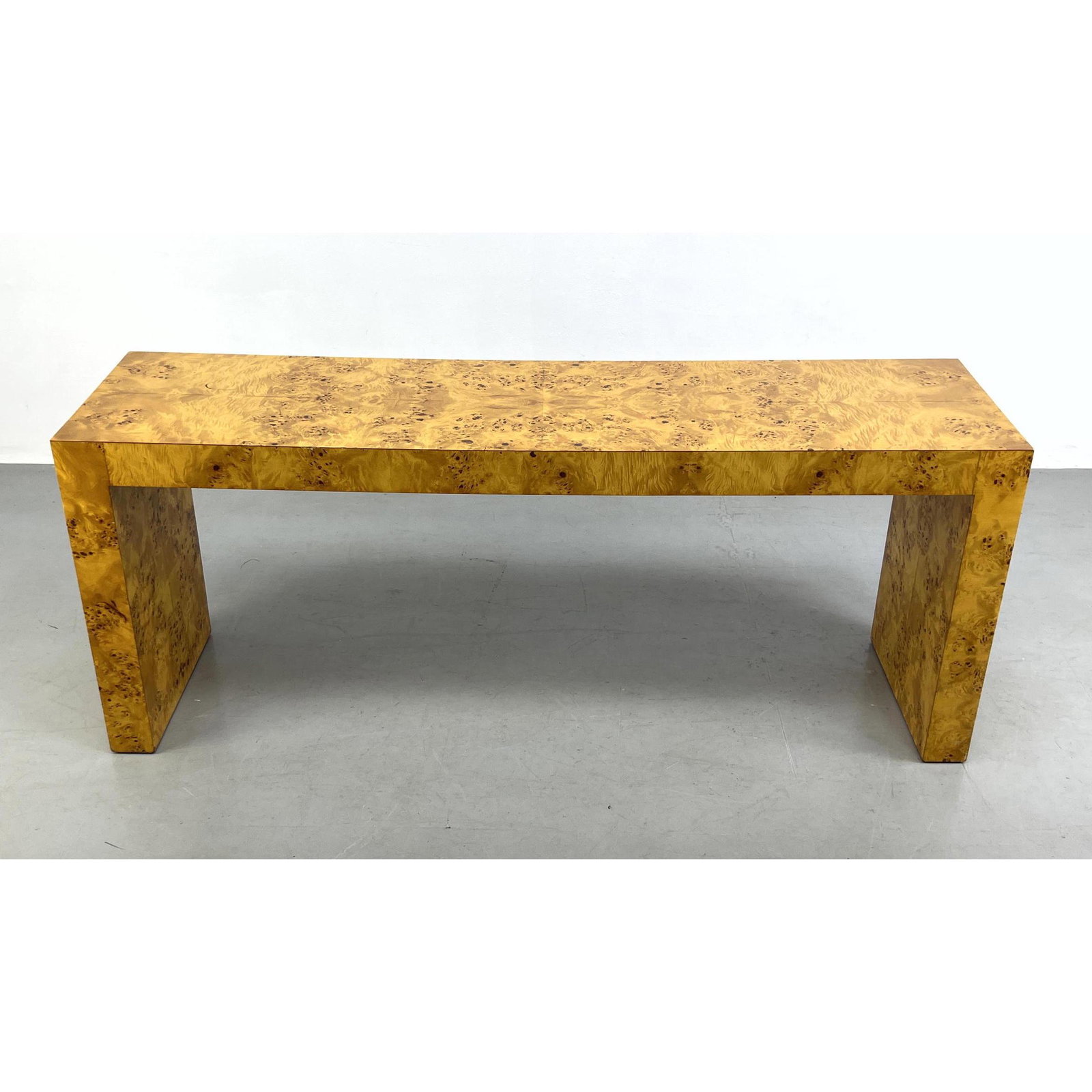 Milo Baughman Style Burl Wood Console Sofa Table (1 of 10)
