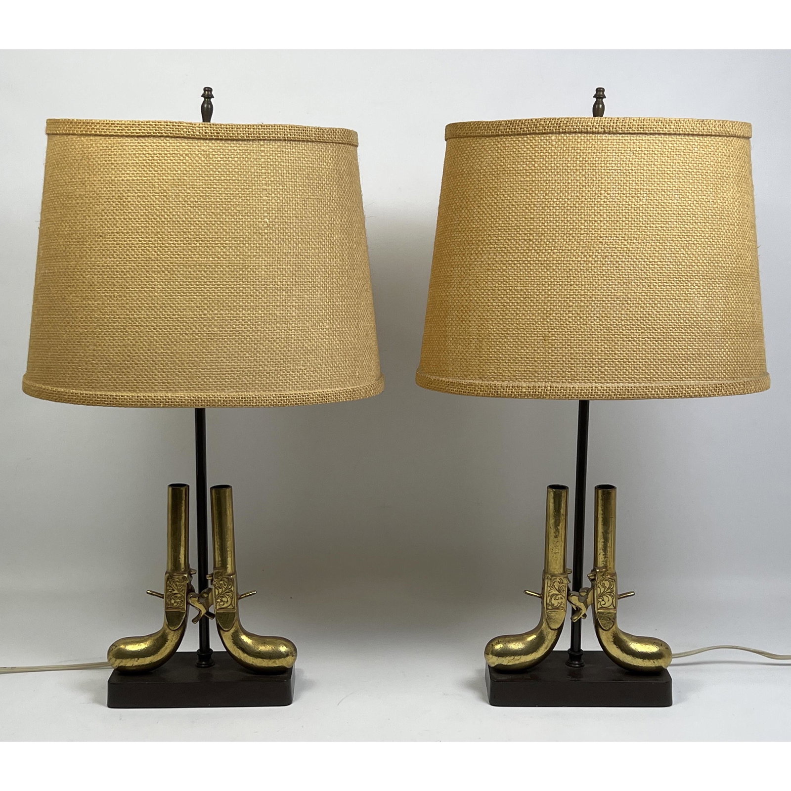 Pair Table Lamps. Metal Derringer form. (1 of 10)