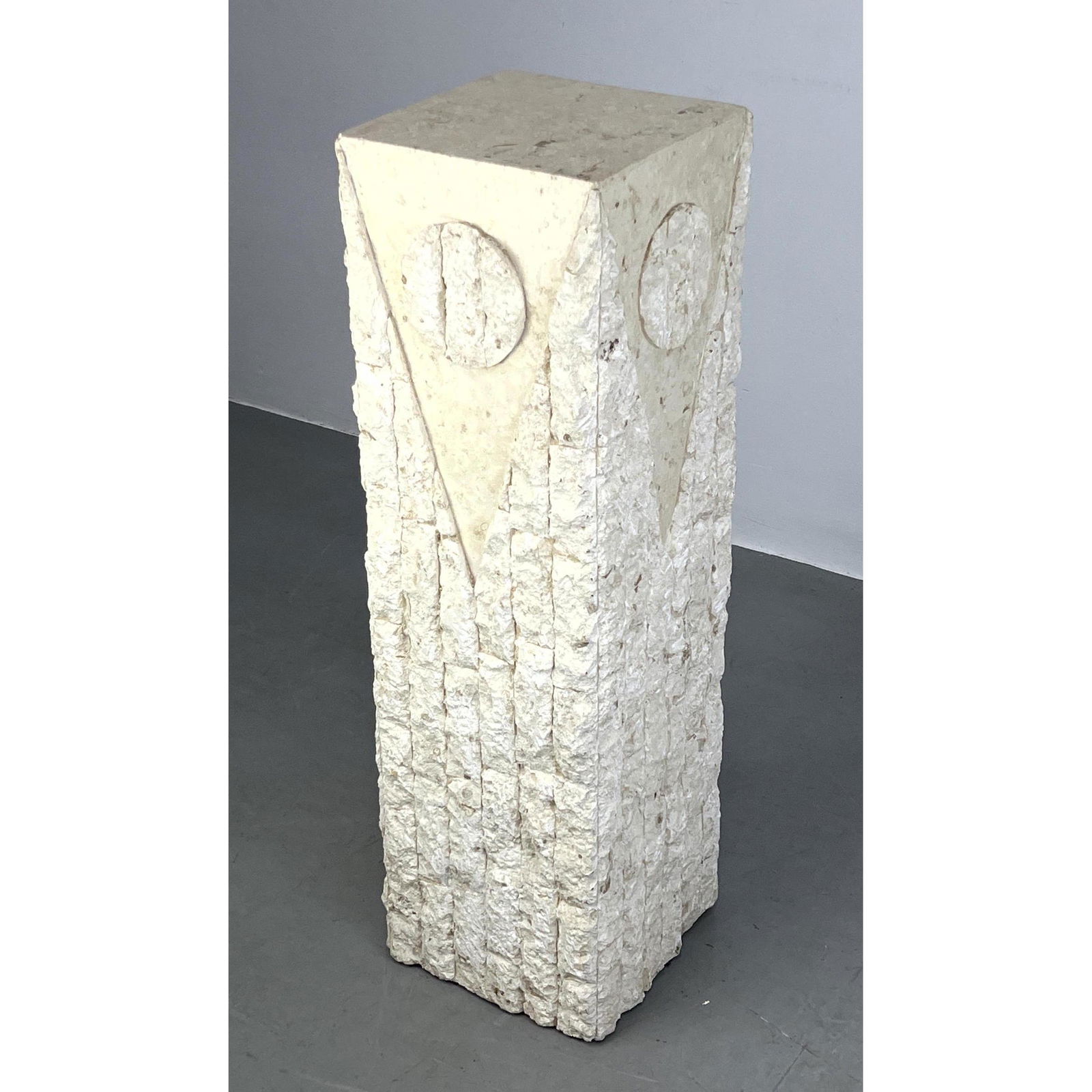 Stone Laminate Decorative Pedestal. Maitland smith style. (1 of 9)