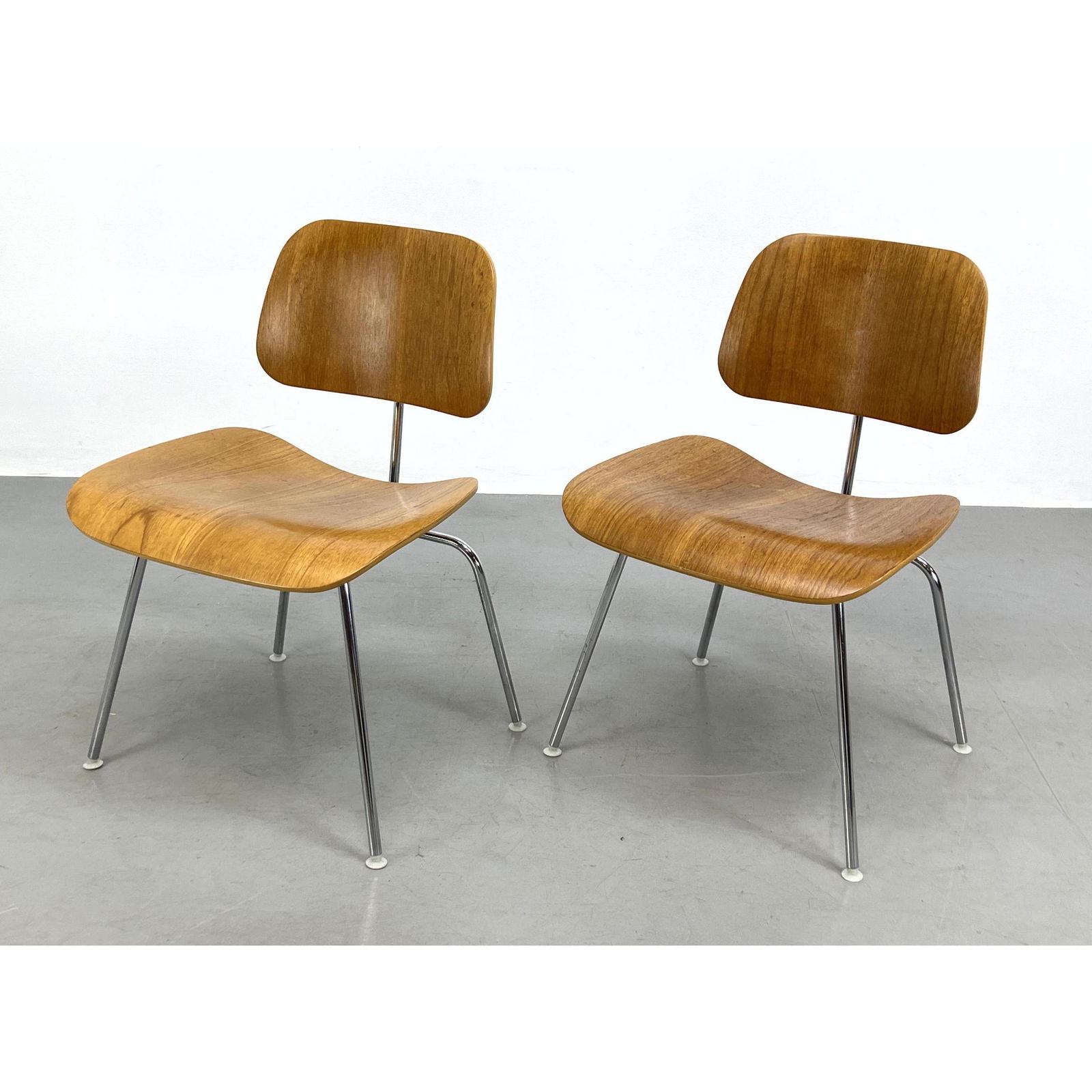Pair Charles Eames Herman Miller DCM Chairs. (1 of 16)