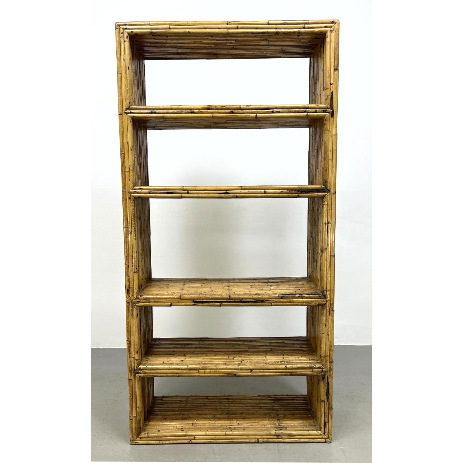 Tall Pencil Reed Shelf Unit. Bookcase. Display Etagere. (1 of 7)