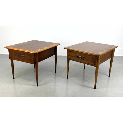 Pr LANE Acclaim Side Tables. Each with Single Drawer. Dovetail details
