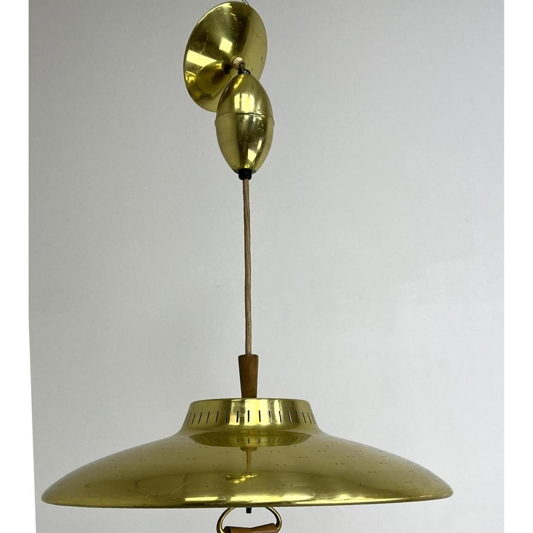 Lightolier Adjustable Height Pendant Chandelier Lamp. Pierced shade. (1 of 9)