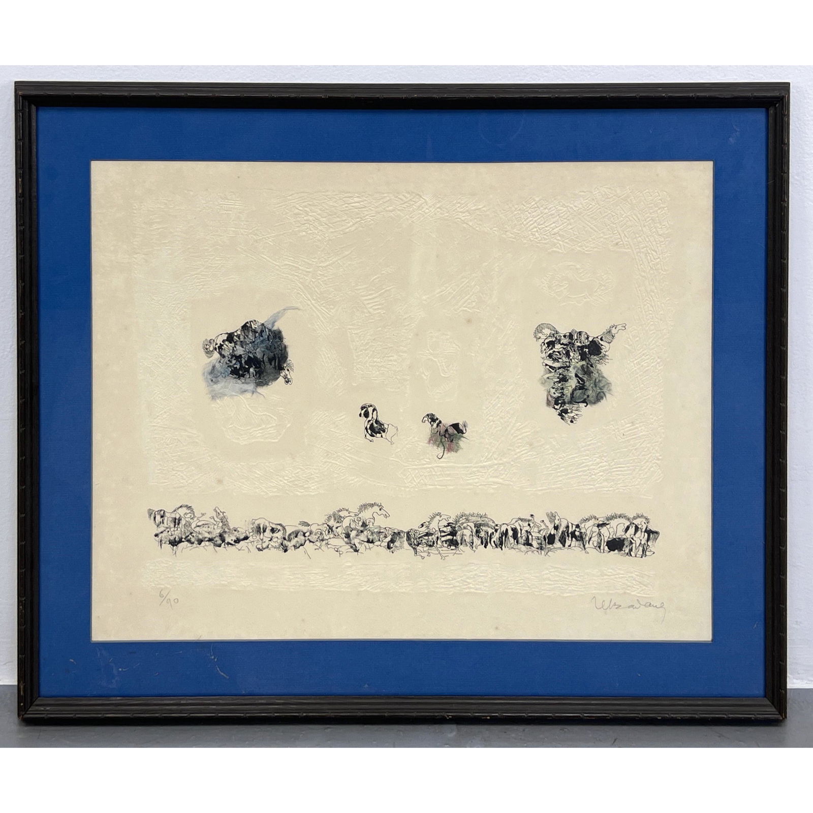 Hoi Lebadang lithograph. "Stallions"; Signed 6/90. (1 of 12)