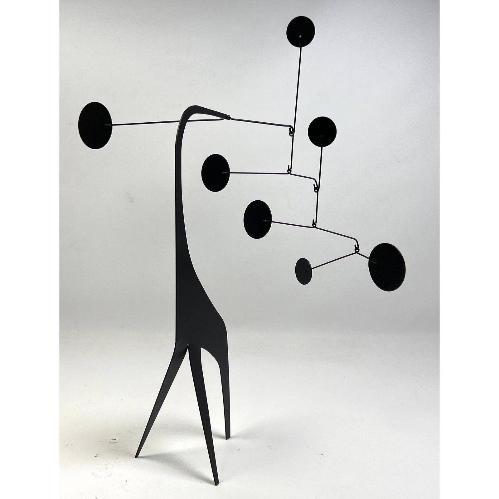 Giraffe form Kinetic Sculpture Stabile. Mobile. Metal with black paint finish. Playful (1 of 7)