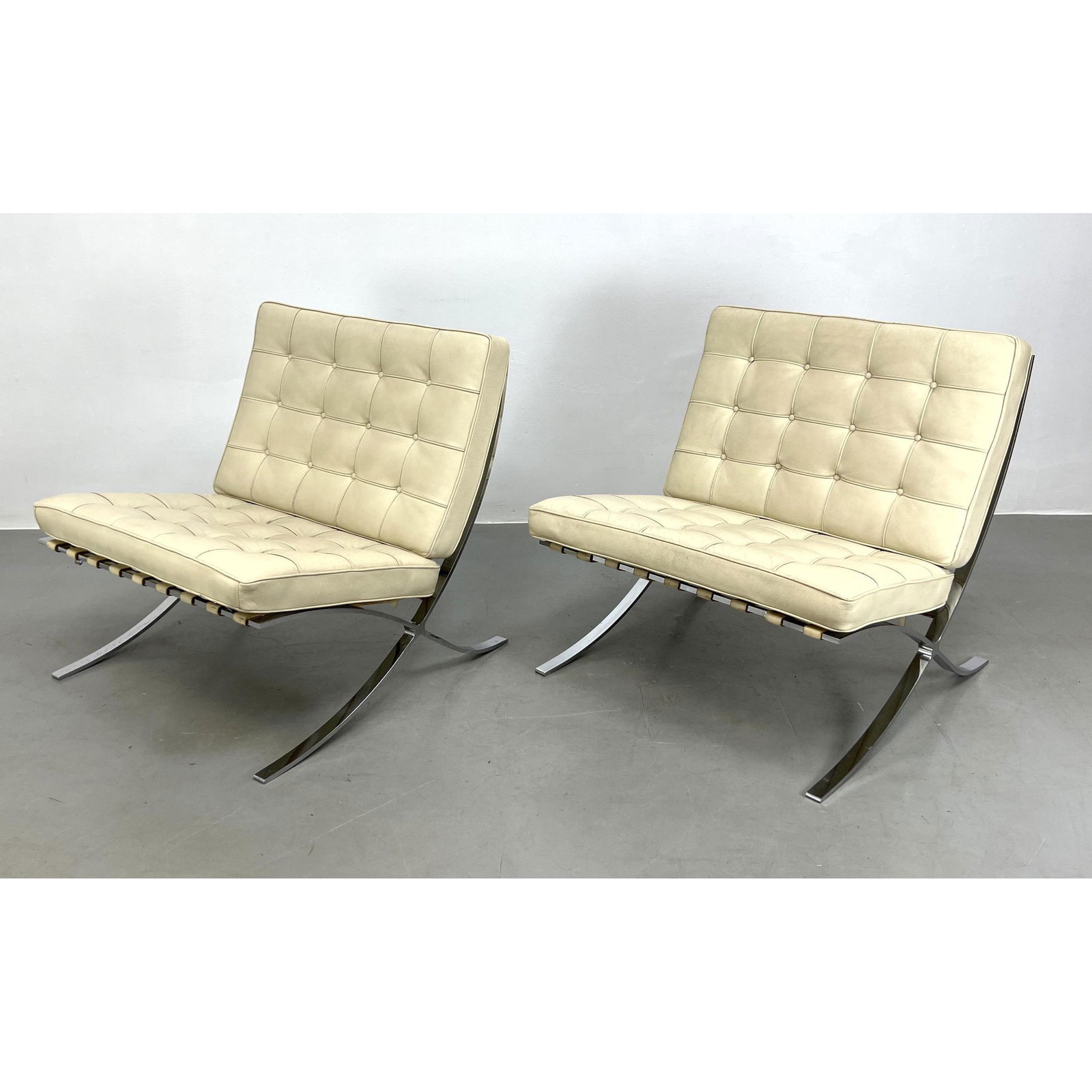 Pair Made in Italy Barcelona Style Lounge Chairs. Mies van der Rohe style. (1 of 10)