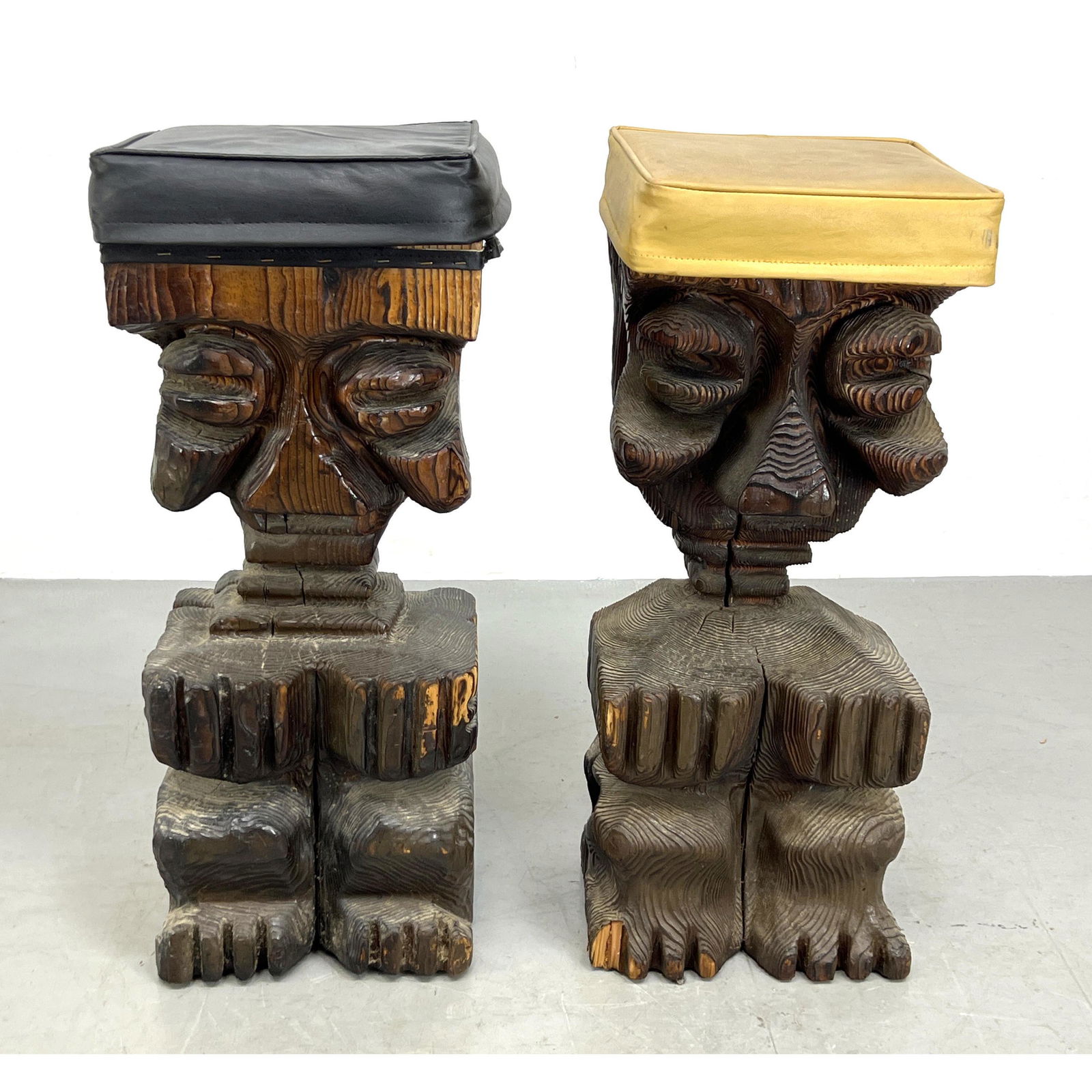 Carved tiki bar stools for sale online
