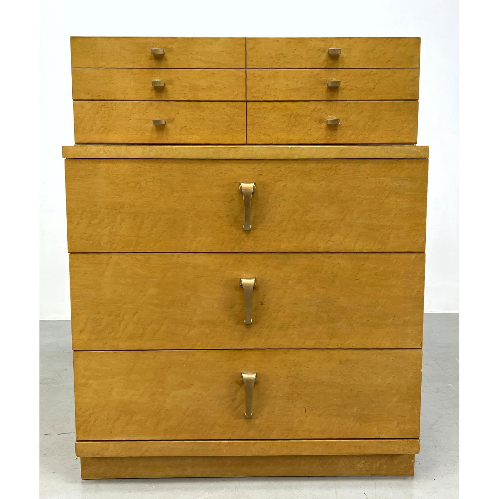UNITED Birdseye Maple  Tall Chest Dresser. (1 of 12)