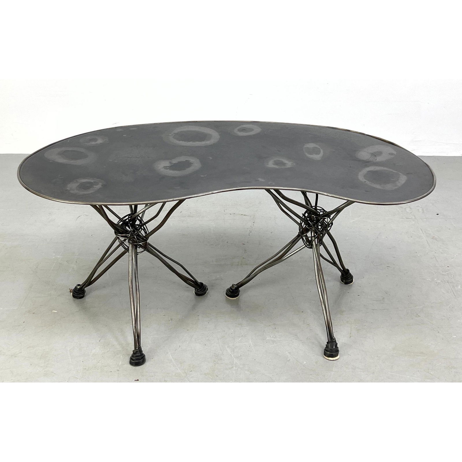 Artist made Steel Occasional Table. Kidney shaped. (1 of 10)
