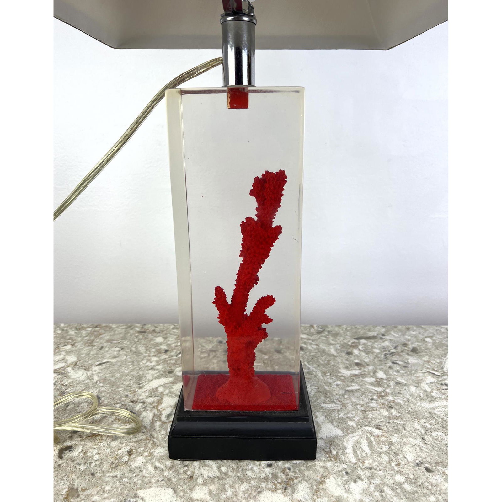 Decorator Encase Coral Form Table Lamp. Solid Lucite Acrylic. (1 of 8)