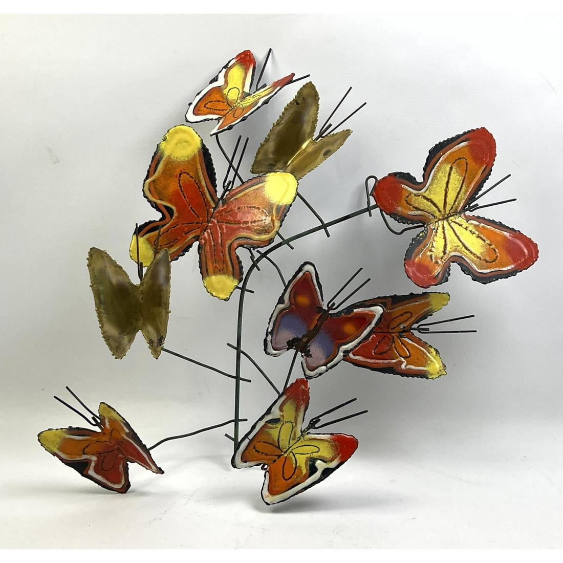 C JERE 69 enamel brass butterfly sculpture. (1 of 9)
