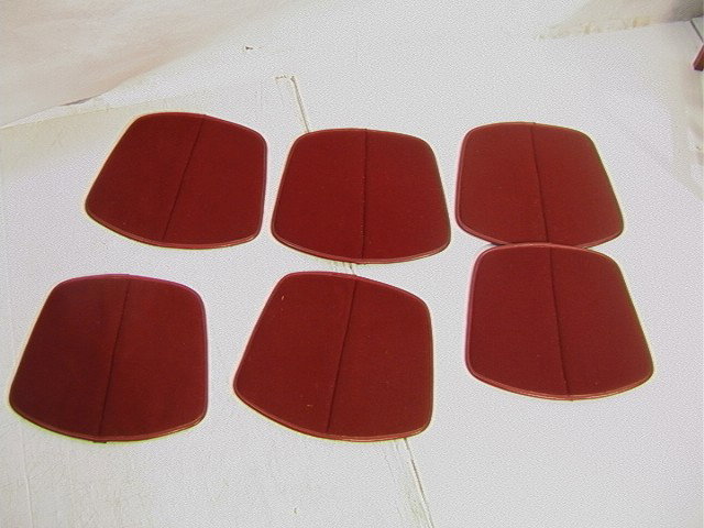 Set of 6 KNOLL Seat Cushions BERTOIA Wire Chairs.: Set of 6 KNOLL Seat Cushions BERTOIA Wire Chairs. Six Wine Colored Cushions.-- Dimensions: --- Condition (General): Very Good Condition. Please contact us with specific questions about condition, not 