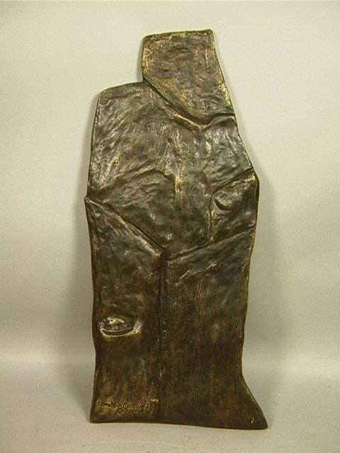 LEONORA CARRINGTON Bronze Wall Sculpture. Mexican: LEONORA CARRINGTON Bronze Wall Sculpture. Mexican/French Artist Sculptor. Bronze Abstract Sculptural Plaque. Signed.-- Dimensions: H: 27 inches: W: 12 inches --- Condition (General): Very Good Conditi
