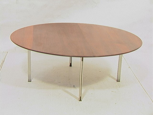 Knoll Parallel Bars Coffee Cocktail Table. Walnu: Knoll Parallel Bars Coffee Cocktail Table. Walnut top on steel base.-- Dimensions: H: 15.25 inches: W: 46 inches --- Condition (General): A few dings. Cleaned finish. Please contact us with specific q